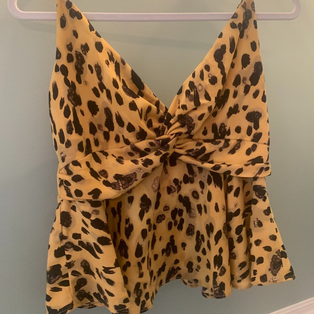 She + Sky cute spaghetti strap animal print top size medium